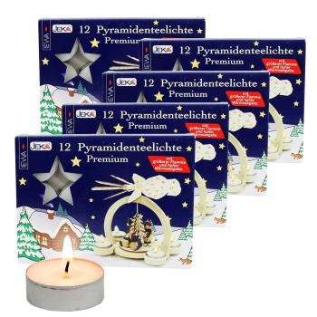 Pyramidenteelichter Premium (5 Pa. à 12 Stück)